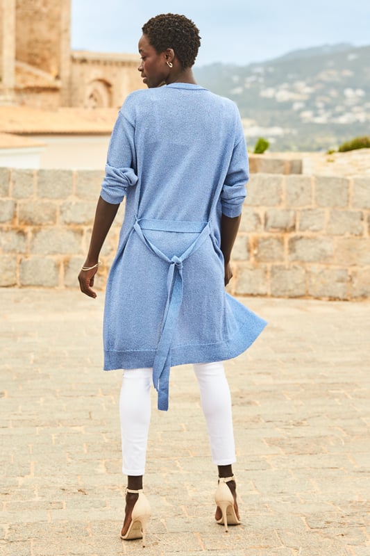Longline outlet belted cardigan