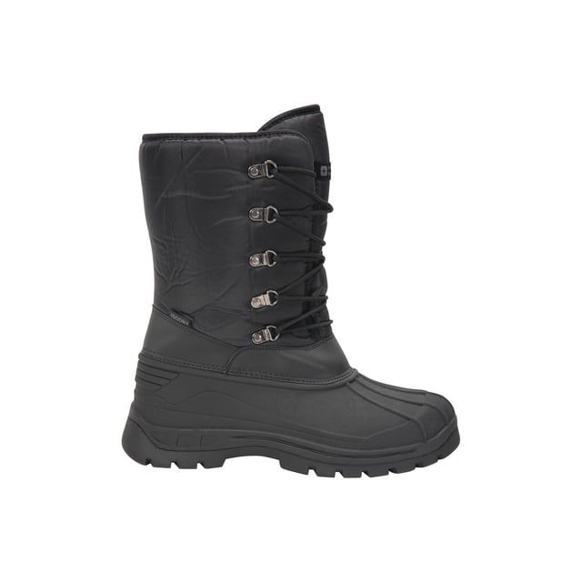 Upper: Textile. Lining: Insulating, Sherpa. Outsole: Deep Lug, Gripped, Traction Grip. 5 Eyelets. Fabric Technology: Durable, DWR Finish, High Warmth, IsoDry, Snowproof. Flat. Design: Logo. Fastening: Lace Up.