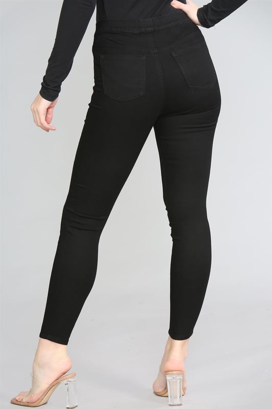 Black jeggings high waisted sales