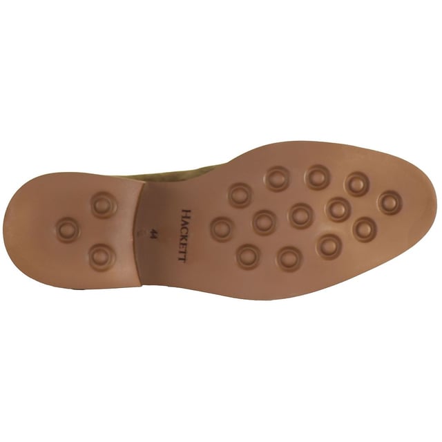 The Hackett Chino Eyelet Blucher Men's Brown Shoes are a stylish and versatile footwear option that seamlessly marries the classic Blucher design with the modern chino style. These shoes offer a blend of sophistication and comfort, making them an excellent choice for various occasions. Here's a description of their key features:

 High-Quality Brown Leather or Suede:  Crafted from premium brown leather or suede, these shoes exude elegance and durability. The material is not only stylish but also ensures longevity.

 Chino-Inspired Design:   These shoes combine the classic Blucher design with a chino-inspired style, creating a unique and eye-catching appearance. The result is a versatile shoe that can effortlessly transition between formal and casual occasions.

 Eyelet Detailing:   The eyelet lacing system not only provides a secure fit but also adds a touch of sophistication to the shoes. It's a classic detail that enhances their overall look.

 Comfortable Insole:   Many of these shoes come with a cushioned insole to ensure comfort during prolonged wear. The insole offers support and reduces foot fatigue.

 Durable Outsole:   The sturdy rubber outsole offers excellent traction and durability, making these shoes suitable for extended use and various weather conditions.

 Versatile Brown Color:   Brown is a versatile and neutral color that pairs well with a wide range of clothing, allowing you to easily match these shoes with your outfits.

 Hackett Branding:   You can often find the discreet Hackett logo or branding on the shoes, signifying their authenticity and quality.