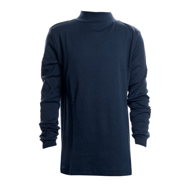 Unisex Boys and Girls Half Neck Long Sleeve T-Shirt.

 This comfortable and versatile long-sleeved t-shirt is perfect for little ones. Designed with a crew neck that offers extra coverage and a modern fit, it's ideal for everyday wear or special occasions.

 Unisex, it fits perfectly to boys and girls, offering a simple and elegant look.

 Made from a cotton-polyester blend, this t-shirt combines the natural softness of cotton with the durability of polyester, ensuring all-day comfort.

 Available in a wide range of solid colours, it is easy to match with any outfit. It also features cuffs on the sleeves, providing a firm fit and preventing the sleeves from slipping.

 An essential item for any child's wardrobe, practical and stylish!
 Composition: 50% Cotton, 50% Polyester
 Care:
- Wash at a maximum of 30ºC.
 - Use mild detergents.
 - Do not use bleach.
 - Dry at low temperature.
 - Iron at low temperature.