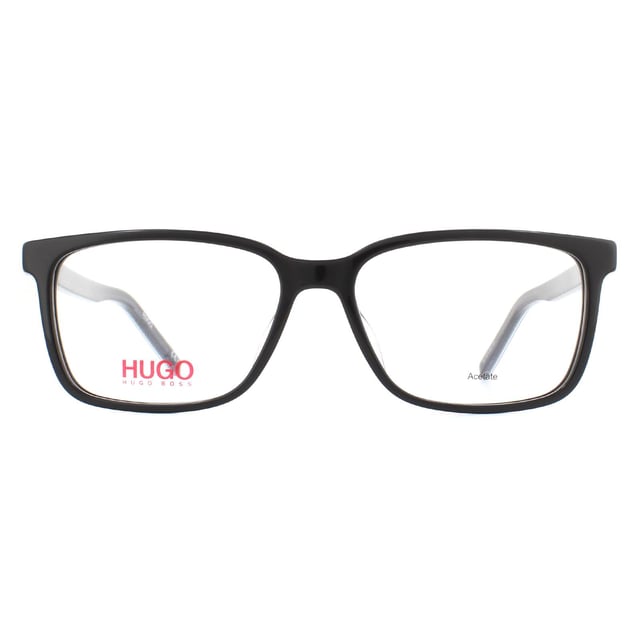 Hugo by Hugo Boss Glasses Frames HG 1010 807 Black are a classic rectangular design made fully from lightweight acetate. Versatile and flattering, this comfortable frame features branding next to the hinges as well as the temple tips.