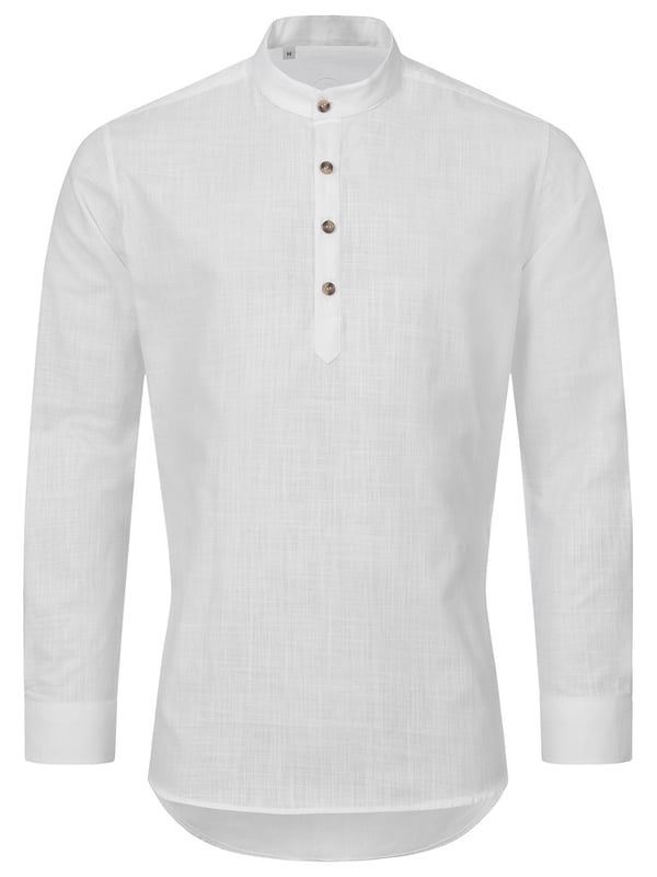 Indumentum Herren Schlupfhemd H-346 Stilvolles und Bequemes Herren Schlupfhemd von Indumentum  Entdecken Sie das perfekte Hemd für einen lässigen und dennoch eleganten Look - das Indumentum Herren Schlupfhemd. Mit seinem modernen Design und dem bequemen Schnitt ist dieses Hemd ideal für verschiedene Anlässe und verleiht Ihrem Outfit eine stilvolle Note.  Moderner Stil mit Leinen-Optik und Mao-Kragen  Das Indumentum Herren Schlupfhemd besticht durch sein zeitgemäßes Design mit einer attraktiven Leinen-Optik, die für einen lässigen Look sorgt. Der markante Mao-Kragen verleiht dem Hemd eine edle Note und setzt modische Akzente.  Komfortable Passform und Praktische Knopfleiste  Mit seiner lockeren Passform bietet das Indumentum Herren Schlupfhemd einen hervorragenden Tragekomfort und optimale Bewegungsfreiheit. Die praktische Knopfleiste ermöglicht ein müheloses An- und Ausziehen und rundet das Gesamtbild gekonnt ab.  Vielseitig Kombinierbarer Kurzer Kragen  Der kurze Kragen des Indumentum Herren Schlupfhemds verleiht Ihrem Outfit eine moderne und unkomplizierte Note. Perfekt für lässige Freizeitlooks oder auch für formellere Anlässe, lässt sich dieses Hemd vielseitig kombinieren und ist ein absolutes Must-Have für Ihren Kleiderschrank.