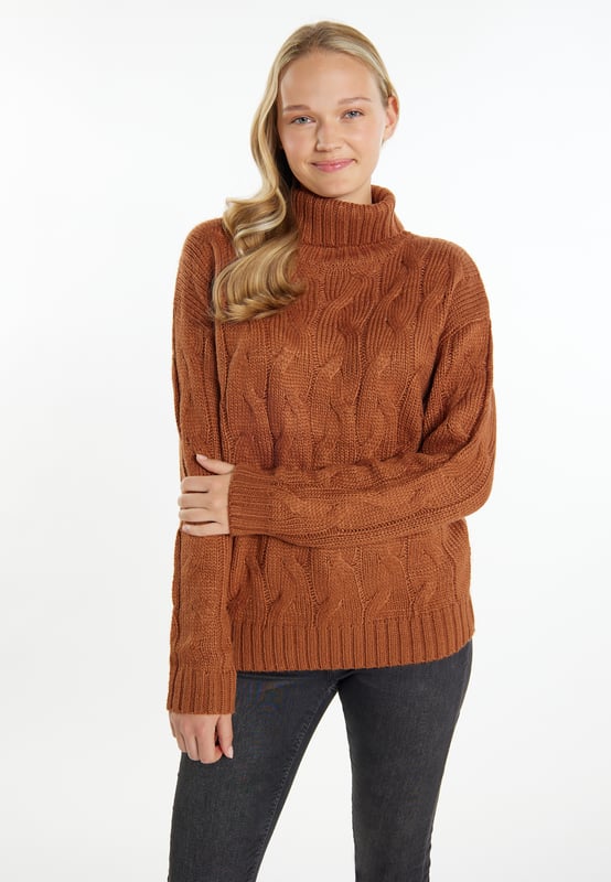Gezellige coltruien zijn favoriet tijdens de wintermaanden. Dit slanke model van myMo is gemaakt van een zacht garen en voorzien van een all-over kabelpatroon. De overgesneden schouders zorgen voor een zekere nonchalance, terwijl de geribde manchetten het ontwerp compleet maken.  Gebreide trui