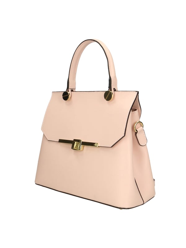 Bolso de mano para mujer en piel genuina arrugada con doble compartimento. Equipado con una correa de hombro extraíble. Producto artesanal italiano. Fabricado en Italiaù