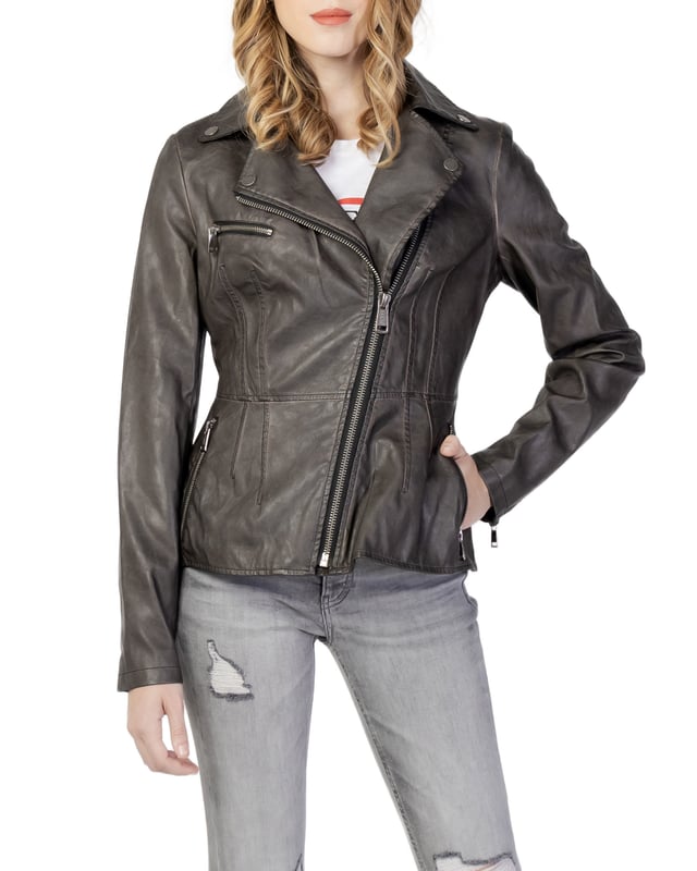 Guess Women's Leather Jacket In Grey