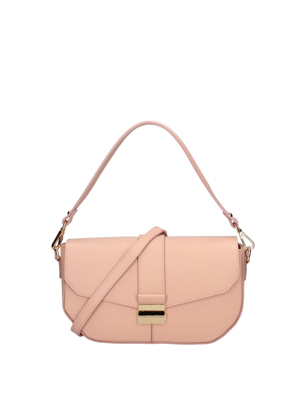 Bolso de hombro para mujeres. El cierre es entrelazado. Los bolsillos internos son una cremallera. Los bolsillos externos están ausentes. La correa del hombro es ajustable y extraíble en cuero. El mango está en cuero. Los compartimentos internos son uno. El material externo es el verdadero cuero arrugado. Está alineado internamente en 70% de tela de algodón - 30% de seda. Medidas: 27x15x7 cm. Hecho en Italia