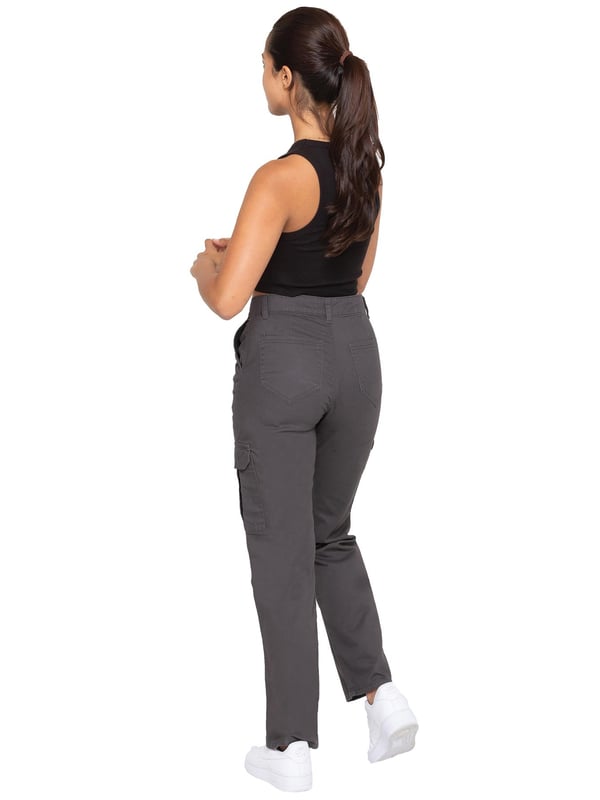 Enzo Womens Cargo Denim Jeans. Straight Leg, Regular Fit. 2 Front Slash Pockets. 2 Side Cargo Pockets With Velcro Fastening. 2 Back Pockets. Zip Fly Fastening. Ideal For Casual or Workwear