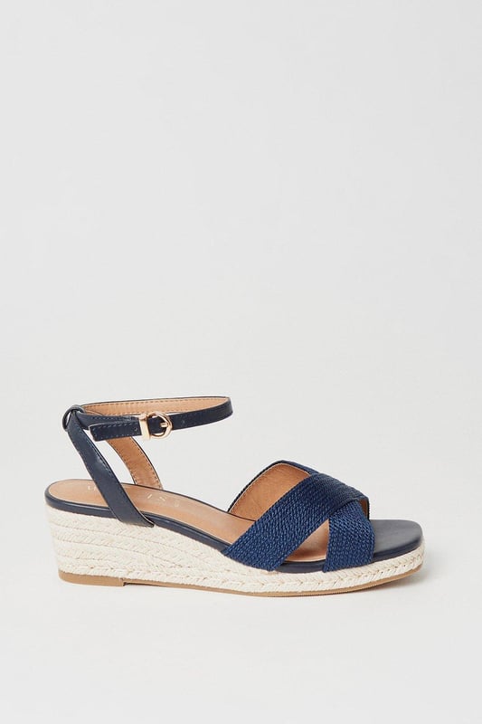 Wide Width Wide Fitting Ladies Wedge Shoes Low Wedge Sandals