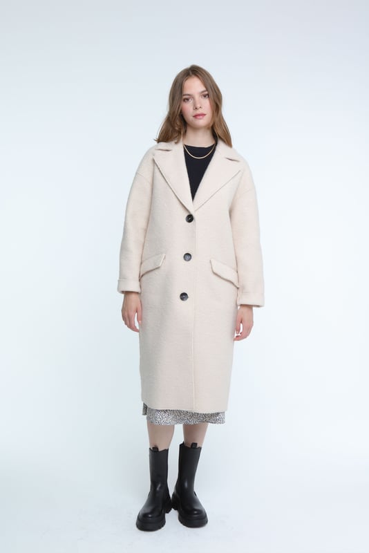 Womens cream wool new arrivals coat