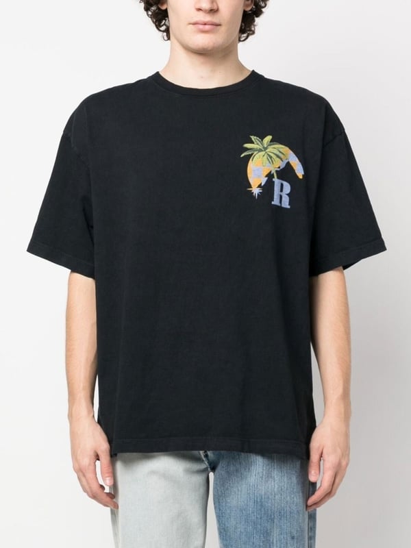 関税込み】Rhude ブラック Moonlight Badge Tシャツ Rhude