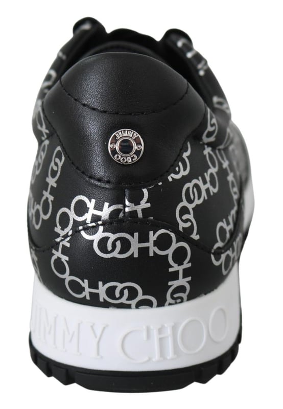 Brand new with tags dustbag and shoe box
  100% Authentic Jimmy Choo Sneakers
  Model: Black/Silver Monza olcc Leather Sneakers
  Color: Black/Silver
  Material: 100% Leather Print Choo Chain
  Designed for women