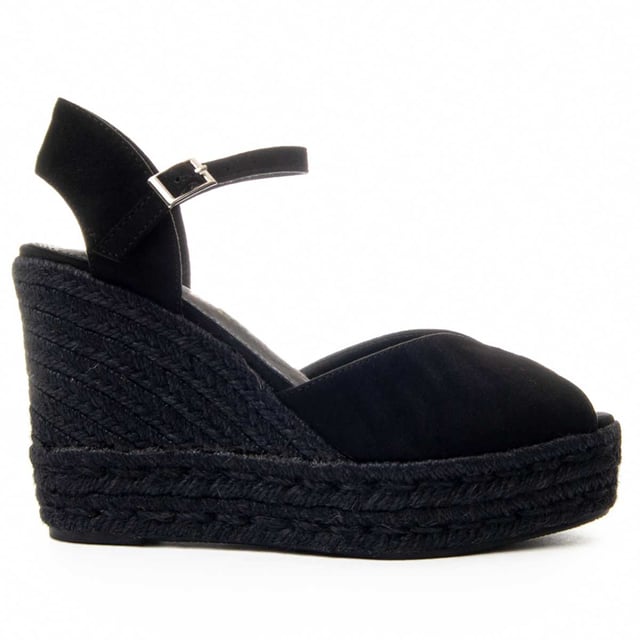 Montevita Wedge Sparto Sandal Wesparto7 In Black