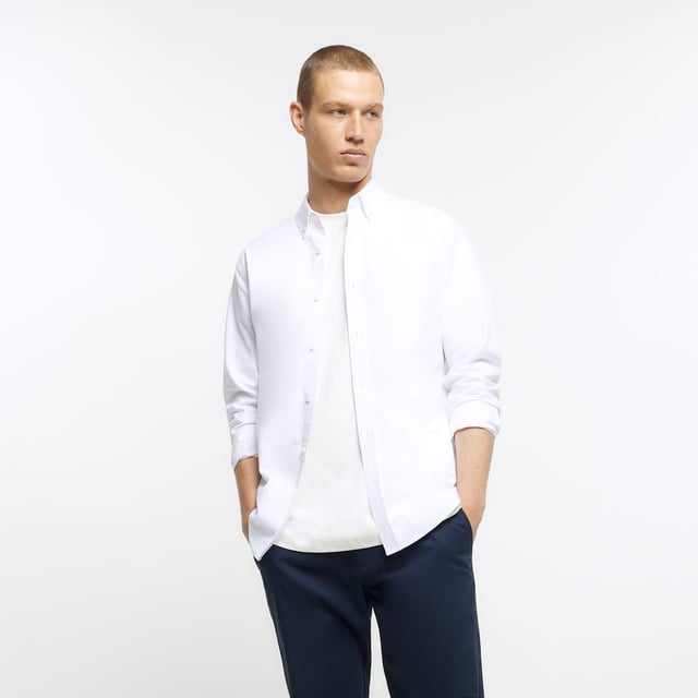 River island mens 2024 long sleeve shirts