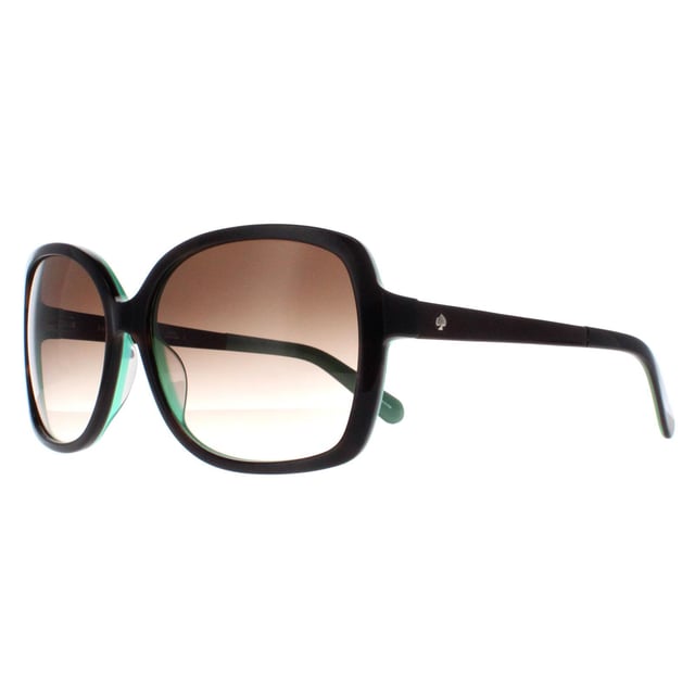 Kate Spade Buttefly Womens Brown Horn Jade Brown Gradient Darilynn/S  Sunglasses are crafted from high-quality acetate, the frames are both sturdy and lightweight, providing comfort without compromising on style. The lenses ensure comprehensive UV protection, shielding your eyes from harmful rays while offering crystal-clear vision. Accented with the iconic Kate Spade logo on the temples, the sunglasses exude a sense of understated luxury, perfect for adding a sophisticated touch to any ensemble.