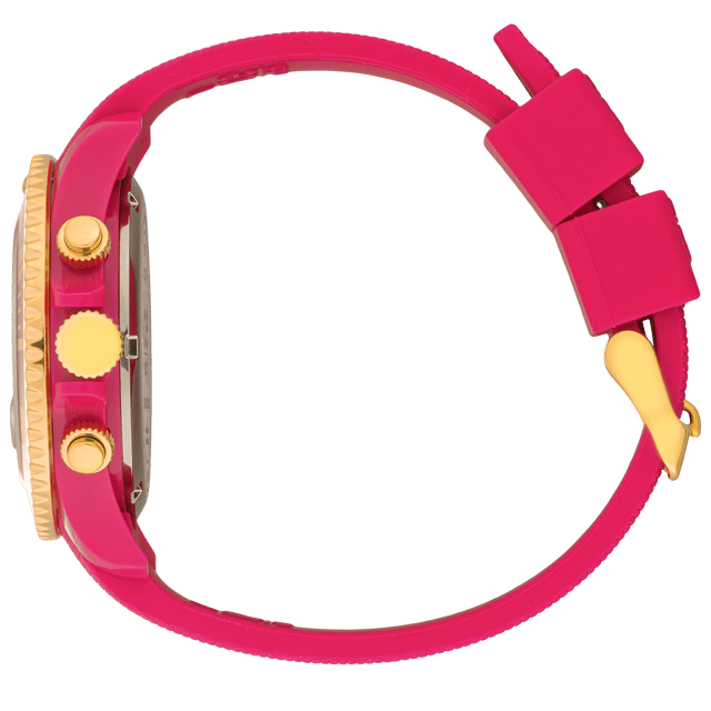 This Ice Watch Ice Chrono - Pink Chronograph Watch for Women is the perfect timepiece to wear or to gift. It's Pink 40 mm Round case combined with the comfortable Pink Silicone watch band will ensure you enjoy this stunning timepiece without any compromise. Operated by a high quality Quartz movement and water resistant to 10 bars, your watch will keep ticking. Still on this trendy and colorful trend, Ice-Watch offers the ICE chrono - Pink! Both feminine and sporty, this watch will perfectly adorn the wrists of active and trendy women, for all occasions in their daily life. This Chronograph watch has a calendar function: Date , Stop Watch , 24-hour Display and Luminous Hands High quality 19 cm length and 19 mm width Pink Silicone strap with a Buckle Case diameter: 40 mm,case thickness: 13 mm, case colour: Pink and dial colour: Pink