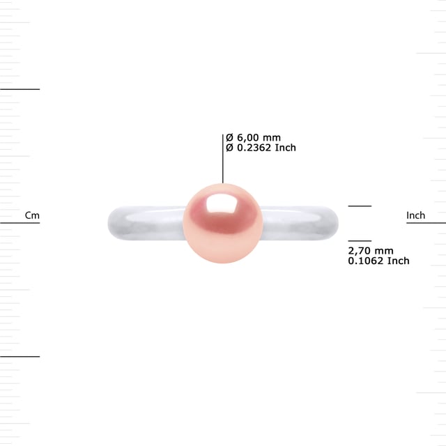 Ring Rush Echte zoetwaterparels Round 6-7 mm - Kwaliteit AAAA + - COLORI NATURAL ROSE - Verstelbare vanaf maat 48 tot Size 62-925 duizendste rhodium - 2 jaar garantie op fabricagefouten in haar geval met -Livrée een certificaat van echtheid en een internationaal garantie - Al onze juwelen zijn gemaakt in Frankrijk.