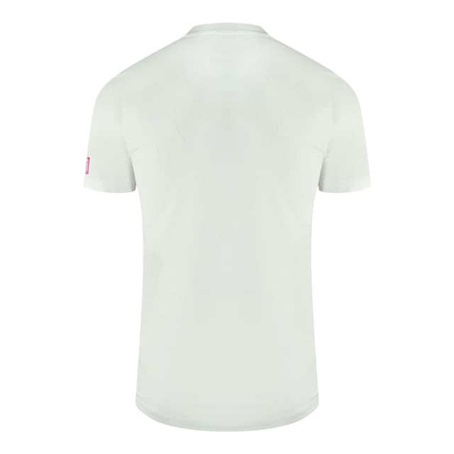 Dsquared2 Pink Icon Box Logo on Sleeve White Underwear T-Shirt. Rock the streetstyle with this Dsquared2 T-Shirt. It features a Pink box color Bold logo on the left sleeve. Stand out from the crowd and show your unique style with this fashionable statement piece!. Stretch Fit 89% Cotton, 11% Elastane, Short Sleeve, Crew Neck. Slim Fit, Fits True To Size, Brand Logo On Sleeve. Short Sleeved T-Shirt, Underwear Collection. Style Code: D9M204720 112