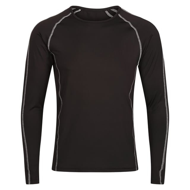 92% Polyester, 8% Elastane. Fabric: Stretch. Design: Contrast Trim. Neckline: Crew Neck. Sleeve-Type: Long-Sleeved. Fabric Technology: Hardwearing, Moisture Wicking, Quick Dry. Sustainability: Made from Recycled Materials.