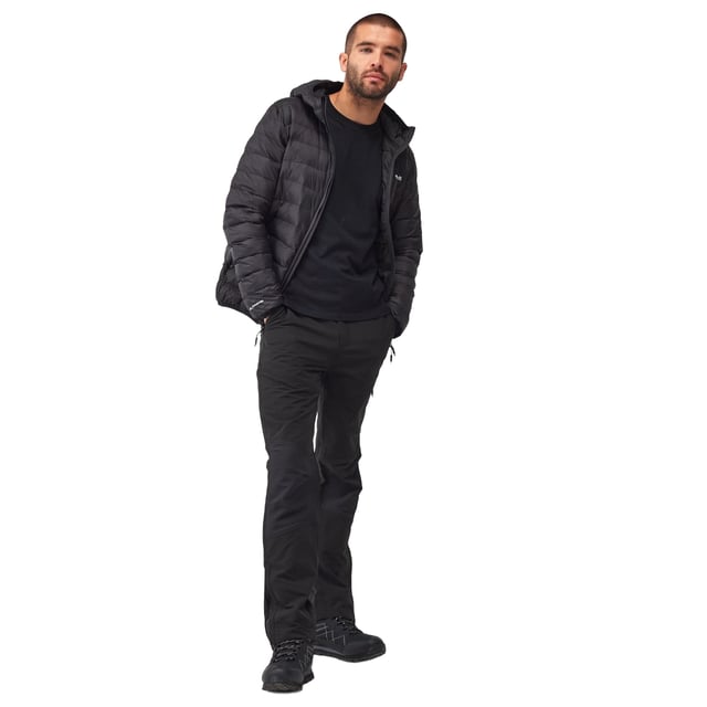 Material: 100% Polyamide. Fabric: Baffled, Synthetic Down Touch. Design: Logo. Fabric Technology: DWR Finish, Insulating, Lightweight. Neckline: Hooded. Sleeve-Type: Long-Sleeved. Padded. Cuff: Stretch Binding. Hood Features: Grown On Hood, Stretch Binding. Pockets: 2 Lower Pockets, Zip. Fastening: Full Zip. Hem: Stretch Binding. Denier: 20D. Sustainability: Feather-Free, Made from Recycled Materials.