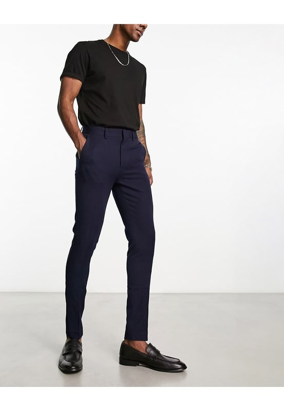 ASOS DESIGN super skinny smart trouser in navy