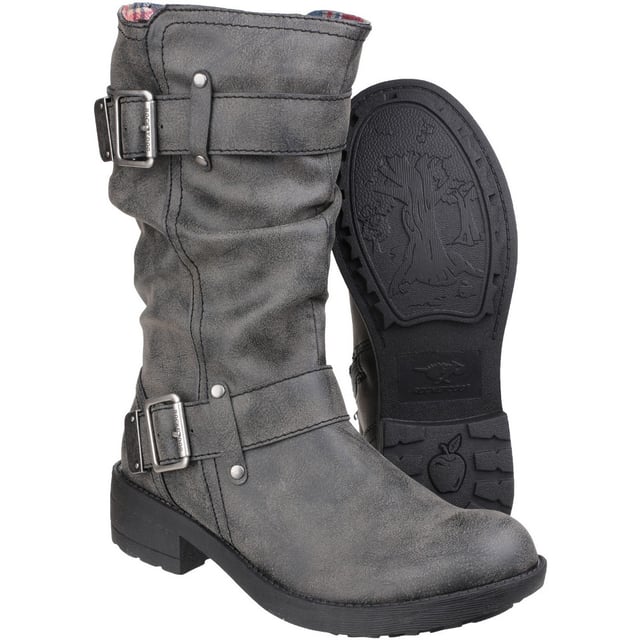 Soft leather mid calf boots top