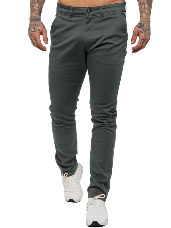 Enzo designer skinny stretch chino's voor heren. Magere stretch slanke pasvorm. 2 voorzakken, 2 achterzakken. Gulp met ritssluiting