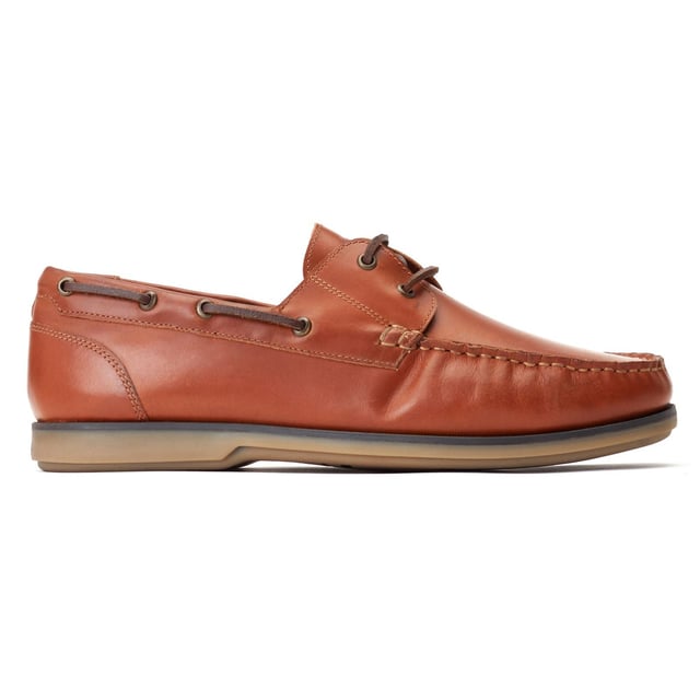 Base London Stern Leather Men's Burnt Tan Boat Shoes Its time to unlock your inner Boaty McBoat Face with the Stern boat shoe from Base London. Stern has been crafted from premium leather uppers and features detailed side lacing a contemporary rubber sole and an Ortholite footbed.