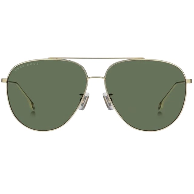 The Hugo Boss 1296/F/S AOZ QT Gold Sunglasses offer stylish protection from harmful UVA and UVB sunlight. These sunglasses conform to British Standard EN 1836:2005 and come with a branded case and cleaning cloth. Enjoy looking your best while keeping your eyes safe with these Hugo Boss sunglasses. Hugo Boss Gold Sunglass, Lens Width = 63mm, Nose Bridge Width = 13mm, Arm Length = 145mm Branded Sunglasses Case and Cleaning Cloth Included 100% Protection Against UVA & UVB Sunlight and Conform to British Standard EN 1836:2005 Hugo Boss 1296/F/S AOZ QT Gold Sunglasses