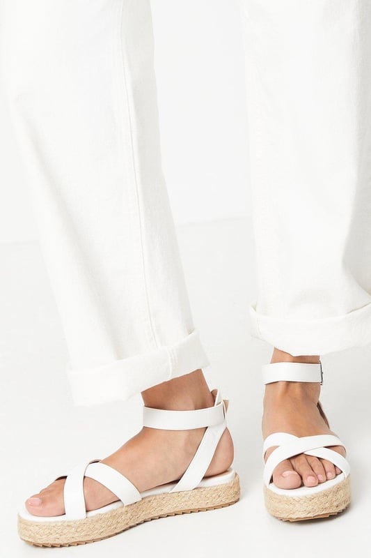 Raffia flatform sandals hotsell