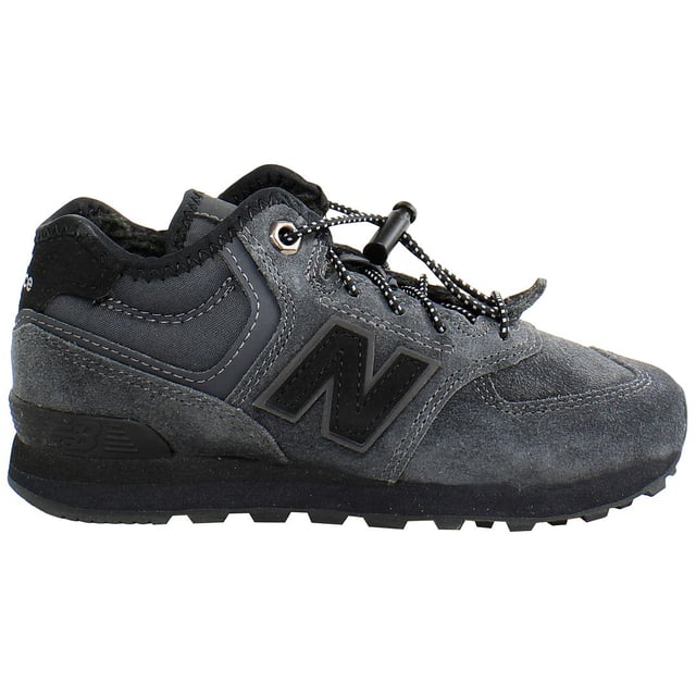New Balance 574H Kids Black Trainers, specially designed to provide young adventurers with style, comfort, and durability for all their activities. Here are the key features of these sleek trainers:

 Kid-Friendly Design:  The New Balance 574H trainers are tailored specifically for children, offering a perfect balance of style and functionality to suit their active lifestyles.

 Durable Construction:  Built to withstand the demands of playtime, these trainers feature a sturdy construction with reinforced stitching and high-quality materials, ensuring long-lasting performance.

 Comfortable Cushioning:  Equipped with a cushioned midsole and padded collar, these trainers provide excellent comfort and support, allowing kids to stay comfortable throughout the day.

 Secure Fit:  With a lace-up closure system, these trainers offer a customizable fit, ensuring a snug and secure feel for active play and running around.

 Breathable Design:  Designed with breathable mesh panels, these trainers promote airflow to keep little feet cool and comfortable, even during energetic activities.

 Lightweight Feel:  Despite their durable construction, these trainers maintain a lightweight feel, allowing kids to move freely and confidently with every step.

 Versatile Usage:  Whether for school, sports, or casual outings, the New Balance 574H Kids Black Trainers are versatile enough to adapt to any situation, providing reliable performance and style.