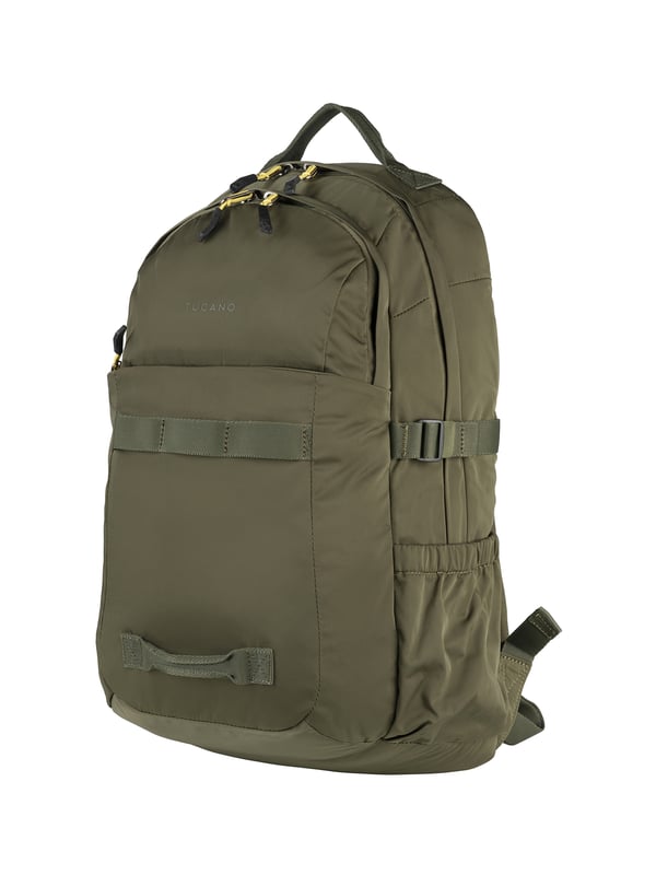 Unisex rugzak met ritssluiting. één met ritssluiting en twee open binnenzakken. twee ritssluitingen aan de voorkant en twee open zijritsen met externe zakken. ontbrekende schouderband.  Handvat van gerecycled polyethyleentereftalaat. twee binnenvakken.  extern materiaal.  Binnenkant van gerecycled polyethyleentereftalaat. Afmetingen: 32x48x19 cm. Modeproduct