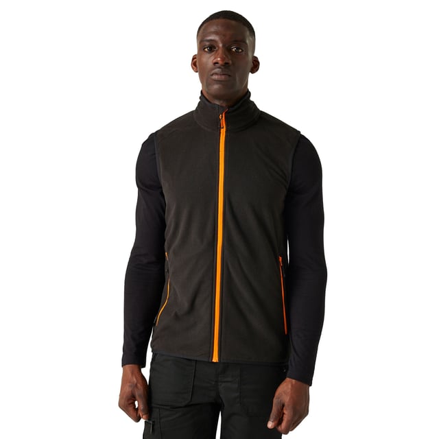 Regatta Mens Navigate Fleece Gilet (Black/Orange Pop)