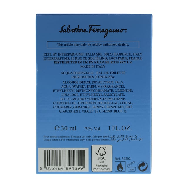 Acqua Essenziale is an aromatic fougere fragrance for men, which was created by master perfumer Alberto Morillas and launched in 2013 by Salvatore Ferragamo. The scent contains top notes of Mint and Lemon Leaf; with middle notes of Sea Notes, Lavender, Geranium and Rosemary; and base notes of Vetiver, Musk, Labdanum and Patchouli. The notes make for an easy to wear, everyday fragrance with a sense of freshness running through it. It's spicy, it's light and it's fantastic for the warmer weather of Spring and Summer.