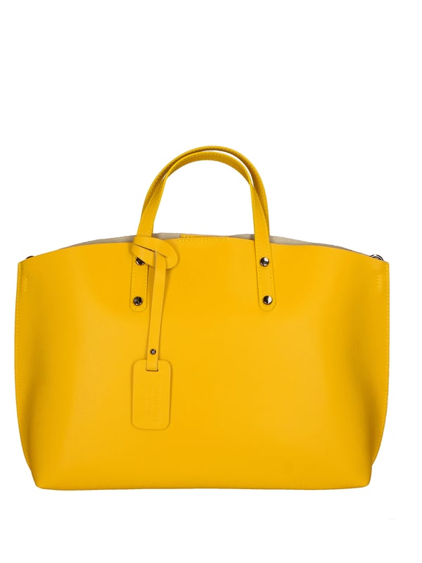 Bolso de mujeres con un solo compartimento sin forro en cuero Ruga genuino. Bolsa interna extraíble. Producto artesanal italiano. Hecho en Italia