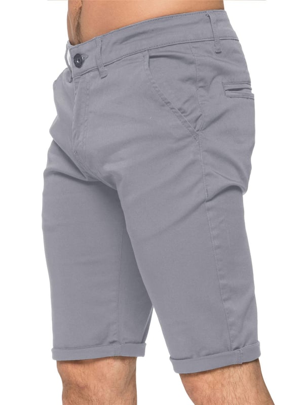 Enzo Men's Slim Fit Stretch Chino Shorts