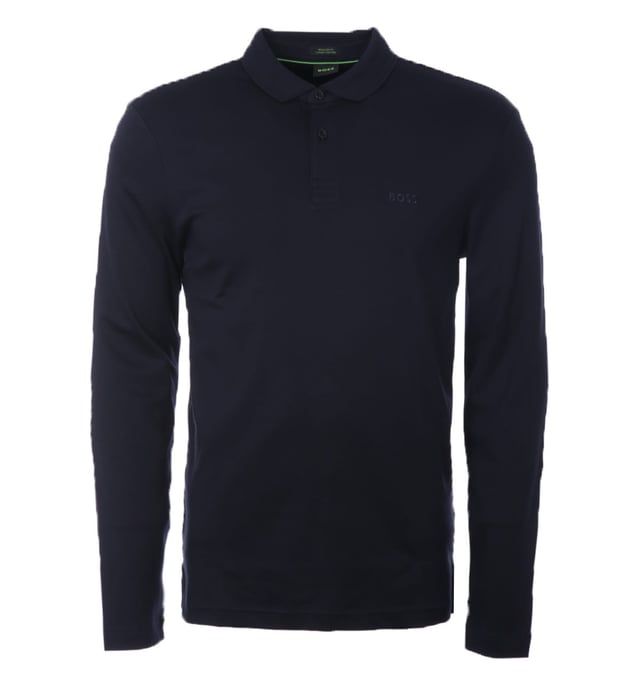 BOSS Athleisure keep themselves relevant by providing youthful pieces that can be worn in and outside of your sporting and casual endeavours. They present this Pirol Polo Shirt  coming in a navy colourway for a stand out finish. Details; navy colourway  long sleeves  button placket  regular fit  tonal stitching  fold down collar with branding to the chest to complete.