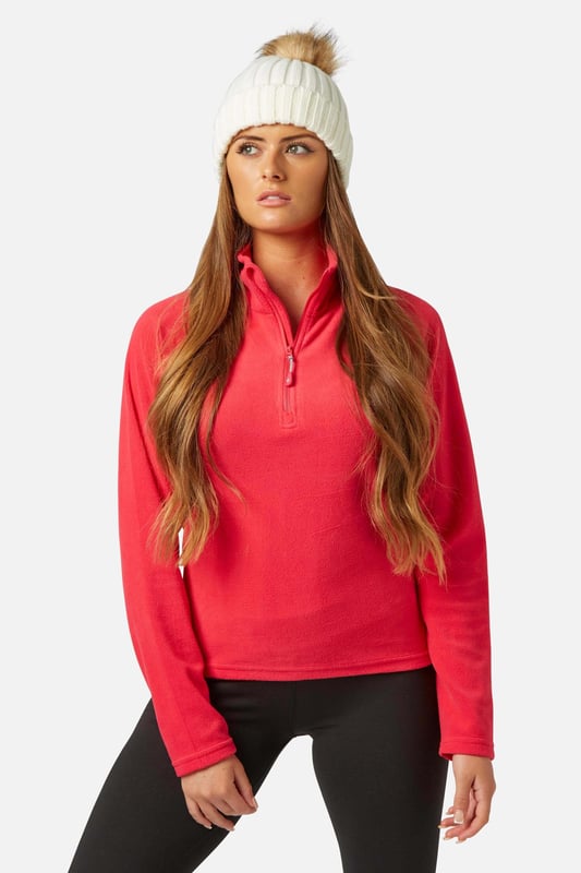 Warm Zip Micro Fleece Raspberry