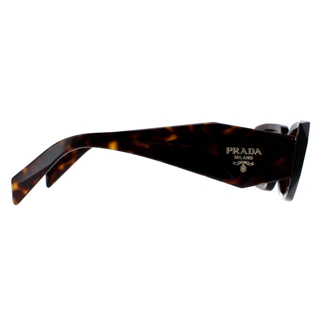 Prada Rectangle Womens Tortoise Brown PR17WS  Sunglasses are a stylish design made of high-quality acetate material that ensures durability and comfort. The temples are adorned with the iconic Prada logo, adding a touch of sophistication. These sunglasses are perfect for any occasion, whether it's a day out in the sun or a night out on the town.