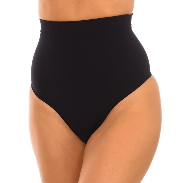 Controlbody High Waist Shaper Thong.
 Thong with ultra-fine finish.
 The control band shapes the tummy and supports the back.
 Breathable and elastic fabric.
 Compression level 5 (strong).
 Composition: 73% Polyamide, 27% Elastane
 Care:
Wash at 30°C
 Do not use dryer machine
 Do not bleach
 Do not iron