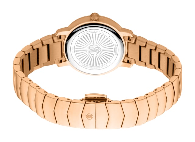 RC5L056M0075 Roberto Cavalli 4894626219290 Reloj de cuarzo para mujer de acero inoxidable plata y madreperla blanca, acero inoxidable 5 ATM, 30 mm