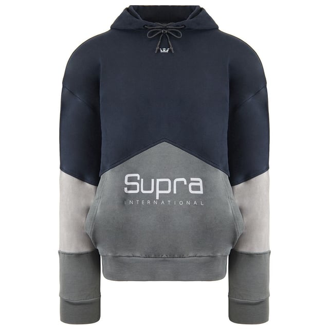 Supra Long Sleeve Pullover Navy Blue Mens 92 Fleece Hoodie 102552 018