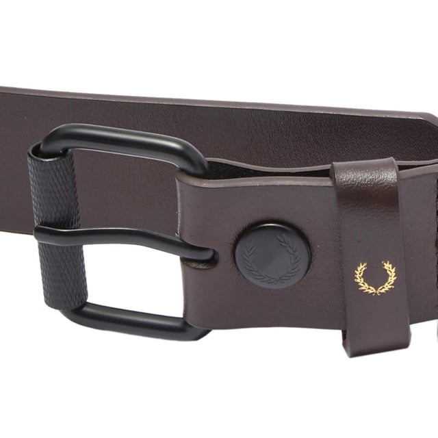 Fred Perry Oxblood Brown Burnished Leather Belt