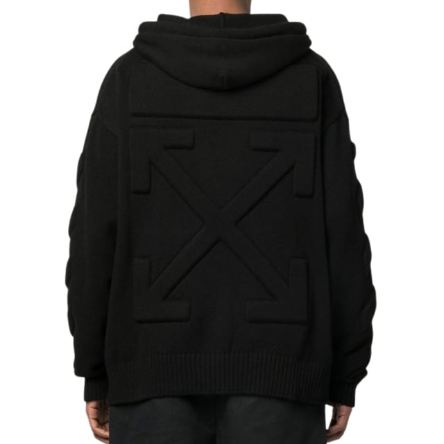 Off-White 3D Diag Knit Black Hoodie