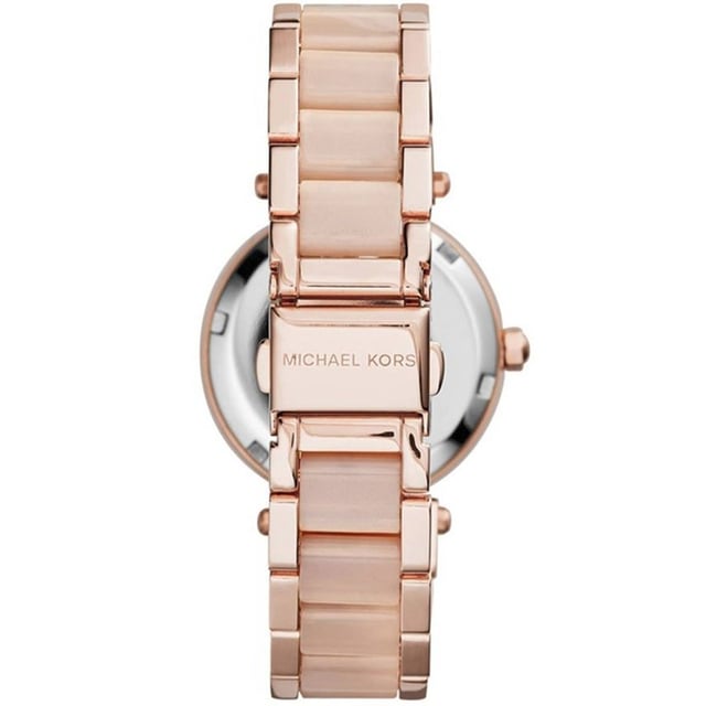 Sku: MK6110 Kastmaat: 33 mm Beweging: Quartz Multifunctioneel platform: MINI PARKER Materiaal band: Roestvrij staal Kleur band: Rose Gold Case Waterbestendigheid: 10 ATM Materiaal behuizing: Roestvrij staal Kleur behuizing: Rose Goud Kleur Wijzerplaat: Rose Goud Bandbreedte: 10 mm Sluiting: Armband Deployant
