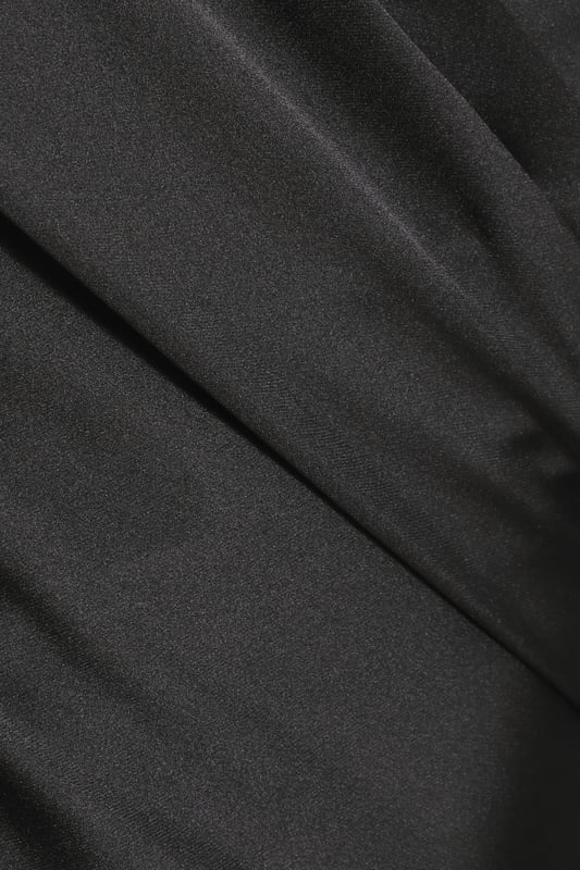 Black Wrap Peplum Satin Top main image 1