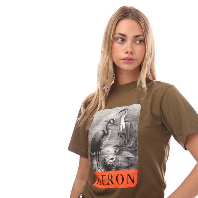 Heron Preston HPNY BW T-Shirt in olive.- Crew neck.- Short sleeves.- Graphic print on front.- Logo lettering on front.- Straight hem.- Ref: HWAA032S265510