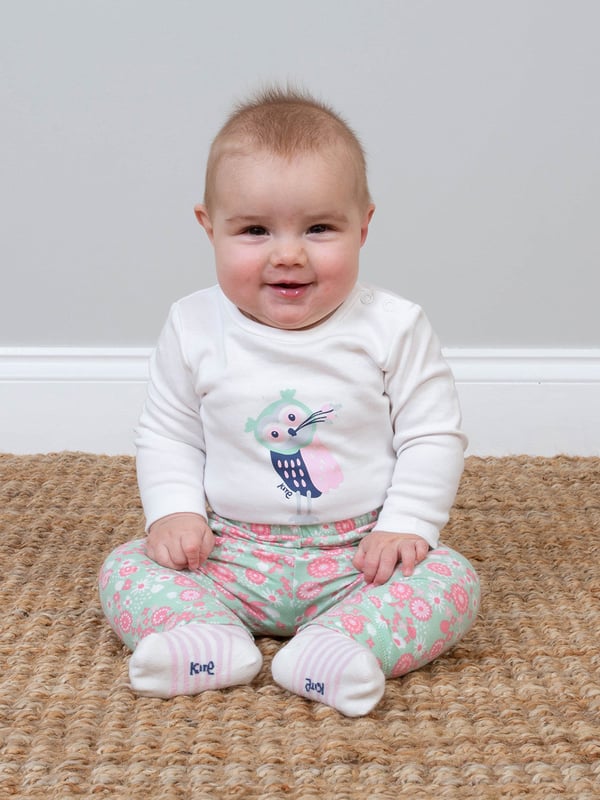 90% organic cotton 8% polyamide 2% elastane | Proud to be certified by Control Union to the Global Organic Textile Standard (GOTS) | Baby pink and soft mint designs | Two pack | Turn down top | Made in Turkey | Machine washable at 40 degrees, or at 30 degrees to be kinder to the planet