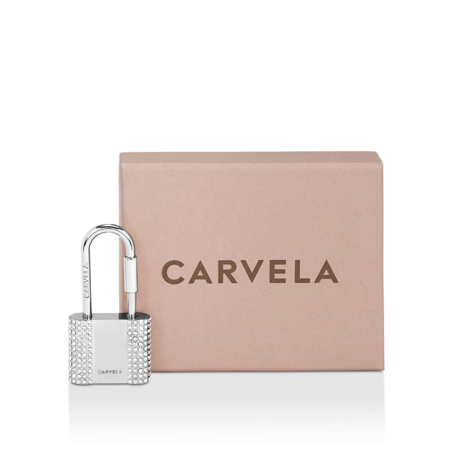 The Padlock Keyring can be hung around any bag handle. There are crystal embellishments. Dimensions: 7.5cm (H), 3cm (W).