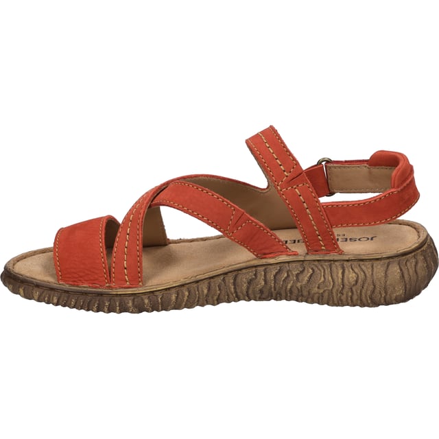 Estas sandalias están fabricadas con piel de vaca de primera calidad, lo que los hace muy duraderas. La práctica cremallera sirve para una sujeción firme en las sandalias. El modelo también está provisto de una costura a mano precisa. Gracias al ancho G nuestras sandalias son muy cómodass para los pies normales. ¡Especialmentepara tu tiempo libre disfruta el caminar con Ronja 05!